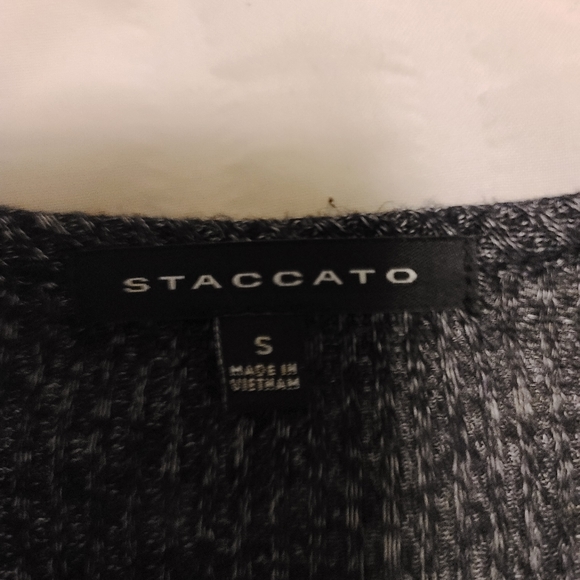 STACCATO LONG GREY CARDIGAN WITH BUTTONS - Picture 4 of 4